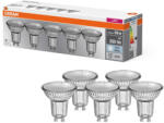 OSRAM GU10 LED 4, 3W, 350 lm, 4000 K, hidegfehér, áttetsző üveg-50 W izzó helyett, 5 darabos - Base Spot PAR16 (4058075626461)