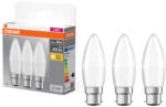 OSRAM B22d LED 4, 9W, 470 lm, 2700 K, melegfehér, opál műanyag-40 W izzó helyett, 3 darabos - Base Classic B (4099854045936)