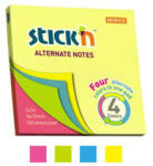 STICK N Öntapadó jegyzettömb, 76x76 mm, 100 lap, , neon színek (SN21822) (SN21822) - aqua