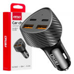 AMiO , Szivargyújtós Töltő, Dupla Usb + Dupla Usb C, 50W (0504284) (0504284) - aqua