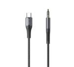Awei CL-116T audió kábel (3.5mm jack - Type-C, 100cm, cipőfűző) FEKETE (CL-116T_B) (CL-116T_B)