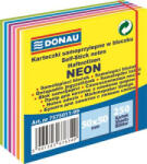 DONAU Öntapadó jegyzettömb, 50x50mm, 250 lap, , fehér és neon színek (D75750) (D75750)