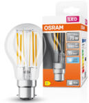 OSRAM B22d LED 7, 5W, 1055 lm, 4000 K, hidegfehér, áttetsző üveg-75 W izzó helyett - Star Classic A filament (4058075592711)