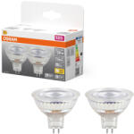 OSRAM GU5.3 LED 2W, 210 lm, 2700 K, melegfehér, áttetsző üveg-20 W izzó helyett, 2 darabos, 2 darabos - Star Spot MR16 (4099854459634)