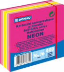 DONAU Öntapadó jegyzettömb, 76x76 mm, 400 lap, , neon-pasztell mix, rózsaszín árnyalatok (D757499P) (D757499P)
