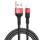 hoco. X26 adatkábel (USB - Type-C, 2A, 100cm, törésgátló) FEKETE/PIROS (X26_R) (X26_R)