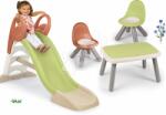 Smoby Set tobogan cu pistă de apă și loc de stat KS Slide Life Smoby lungimea suprafeței de aluencare 150 cm și măsuță cu două scăunele KidChair (SM820510-8)