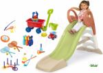 Smoby Set tobogan cu joc de apă și cărucior de tras cu set de găleată KS Slide Life Smoby lungimea suprafeței de alunecare 150 cm și set de jocuri sportive (SM820510-23)