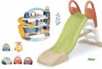 Smoby Set tobogan cu joc de apă și garaj cu 3 etaje cu lift KS Slide Life Smoby lungimea suprafeței de alunecare 150 cm și valiză cu unelte și mașinuță (SM820510-24)