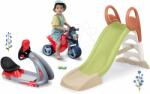 Smoby Set tobogan cu joc de apă și simulator KS Slide Life Smoby lungimea suprafeței de alunecare 150 cm și babytaxiu motocicletă cu roți de cauciuc (SM820510-2)