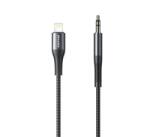 Awei CL-116L audió kábel (3.5mm jack - lightning, 100cm, cipőfűző) FEKETE Apple iPhone 14 Pro / iPhone 14 Plus / iPhone 14 (CL-116L_B) (CL-116L_B)