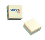 STICK N Öntapadó kockatömb, 76x76mm, 400 lap, , pasztell szivárvány (SN21013) (SN21013) - aqua