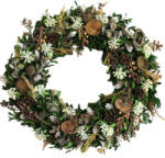  Bukszus Ajtókoszorú - 50 cm, Kézzel Készített, Természetes Dekoráció