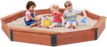Ginger Home Nagyméretű Fa Homokozó OCTAGON, 199x199x23 cm, Vízálló Takaróval, Kerti Játék Gyermekeknek (2433)