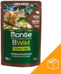 Monge BWild Gabonamentes Alutasakos Macskaeledel Nagytestű Macskáknak (Bölény és Zöldségek) - 28x85 g