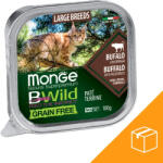 Monge BWild Gabonamentes Alutálcás Macskaeledel Nagytestű Macskáknak (Bölény és Zöldségek) - 32x100 g