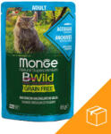 Monge BWild Adult Gabonamentes Alutasakos Macskaeledel (Szardella és Zöldségek) - 28x85 g