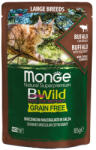 Monge BWild Gabonamentes Alutasakos Macskaeledel Nagytestű Macskáknak (Bölény és Zöldségek) - 85 g