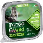 Monge BWild Sterilised Gabonamentes Alutálcás Macskaeledel (Vaddisznó és Zöldségek) - 100 g
