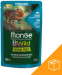 Monge BWild Sterilised Gabonamentes Alutasakos Macskaeledel (Tonhal, Garnéla és Zöldségek) - 28x85 g