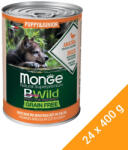 Monge BWild Puppy & Junior Gabonamentes Konzerv Kutyáknak (Kacsa, Sütőtök és Cukkini) - 24x400 g