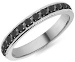  Női karikagyűrű fekete gyémántokkal 3, 2 mm, fehérarany IZKR014A-F-B