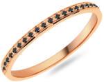  Női karikagyűrű fekete gyémántokkal 1, 8 mm, rosé arany IZKR015R-F-B