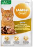 Iams Delights Adult csirke és pulyka szószban 85g