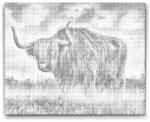  PontPöttyöző - Bika a legelőn Méret: 30x40cm, Keretezés: Keret nélkül (csak a vászon), Szín: Kék