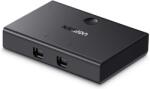 UGREEN SWITCH USB SHARING Ugreen, 30345 porturi USB: USB-B x 2, conectare prin USB 2.0, cablu 1.5m inclus, buton comutare PC, LED, plastic, negru, 30345 (timbru verde 0.08 lei) - 6957303833450 (30345)