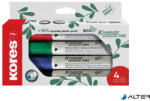 Kores Tábla- és flipchart marker készlet, 3 mm, kúpos, KORES "ECO K-Marker XW1", 4 különböző szín (20724) - alter