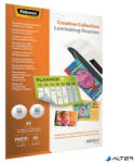 Fellowes Meleglamináló fólia, 80 mikron, 50 db, FELLOWES "Admire Creativ (5602301)