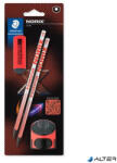 STAEDTLER Grafitceruza készlet, hegyezővel, radírral, HB, STAEDTLER "Norix® 181", piros (181 SBK2-2) - alter