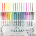 Zebra Szövegkiemelő készlet, 1, 4/4 mm, kétvégű, ZEBRA "Mildliner Highlighter", 15 különböző szín (78115) - alter