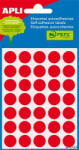 APLI Etikett, 13 mm kör, kézzel írható, színes, APLI, piros, 175 etikett/csomag (2057) - alter