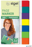 SIGEL Jelölőcímke, műanyag, 7x40 lap, 12x50 mm, SIGEL "Clear Mini", vegyes szín (HN677) - alter