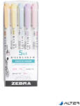 Zebra Szövegkiemelő készlet, 1, 4/4 mm, kétvégű, ZEBRA "Mildliner Highlighter Gentle", 5 különböző szín (78705)