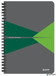 Leitz Spirálfüzet, A5, vonalas, 90 lap, PP borító, LEITZ 'Office', szürke-zöld (44991055)