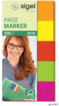 SIGEL Jelölőcímke, papír, 5x40 lap, 20x50 mm, SIGEL "Neon", vegyes szín (HN650) - alter