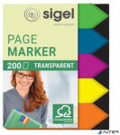 SIGEL Jelölőcímke, műanyag, 5x40 lap, 12x45 mm, SIGEL "Nyilak", vegyes szín (HN613) - alter