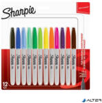 Sharpie Alkoholos marker, 1 mm, kúpos, SHARPIE 'Fine Point', 12 különböző szín (NSH2065404)