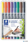 STAEDTLER Alkoholos marker készlet, OHP, 0, 4 mm, STAEDTLER 'Lumocolor® 313 S', 8 különböző szín (313 WP8)