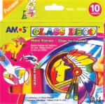 AMOS Üvegfóliafesték készlet, AMOS, 10 különböző szín (FDWD0043)