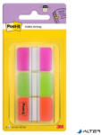 3M Jelölőcímke, műanyag, megerősített, 3x22 lap, 25x38 mm, 3M POSTIT, vegyes (7000042777) - alter