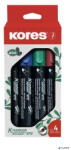 Kores Alkoholos marker készlet, 3-5 mm, vágott, KORES "ECO K-Marker XP2", 4 különböző szín (20784) - alter