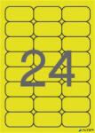 APLI Etikett, 64x33, 9 mm, színes, kerekített sarkú, APLI, neon sárga, 480 etikett/csomag (02870) - alter
