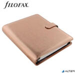 FILOFAX Kalendárium, gyűrűs, betétlapokkal, A5 méret, FILOFAX, 'Saffiano Metallic', rózsaarany (FX-022572)