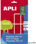 APLI Etikett, 25x40 mm, kézzel írható, színes, kerekített sarkú, APLI, piros, 128 etikett/csomag (02756) - alter