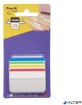 3M Jelölőcímke, műanyag, megerősített, döntött, 4x6 lap, 50, 8x38, 1 mm, 3M POSTIT, vegyes színek (7100240788) - alter