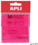 APLI Öntapadó jegyzettömb, átlátszó, vízálló, 75x75 mm, 50 lap, APLI, rózsaszín (19570) - alter